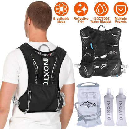 Sport Hydration Vest Running Backpack with 15oz, 50oz Water Bladder - A-1 Thread Vault