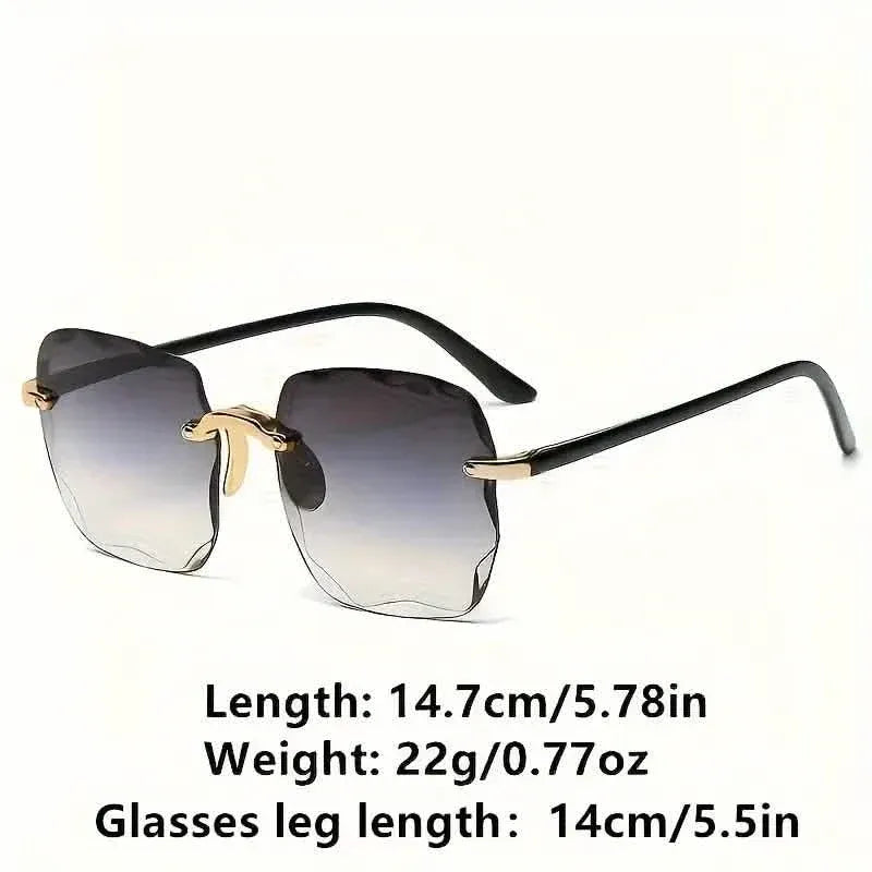 Square Rimless Summer Gradient Sun Shade Glasses - A-1 Thread Vault