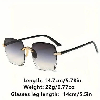 Square Rimless Summer Gradient Sun Shade Glasses - A-1 Thread Vault