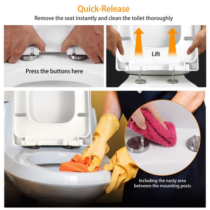 Square Toilet Seat with Grip-Tight Seat Bumpers - A-1 Thread Vault