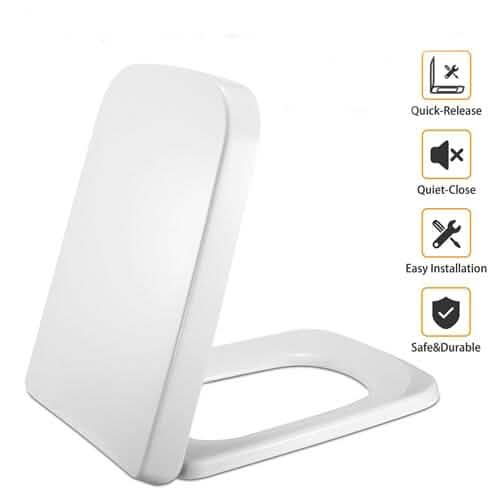 Square Toilet Seat with Grip-Tight Seat Bumpers - A-1 Thread Vault