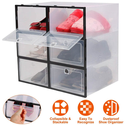 Stackable Shoe Storage Bin Transparent Dustproof - A-1 Thread Vault