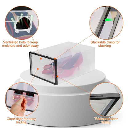 Stackable Shoe Storage Bin Transparent Dustproof - A-1 Thread Vault