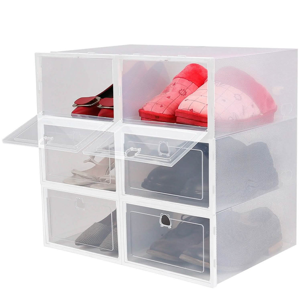 Stackable Shoe Storage Bin Transparent Dustproof - A-1 Thread Vault