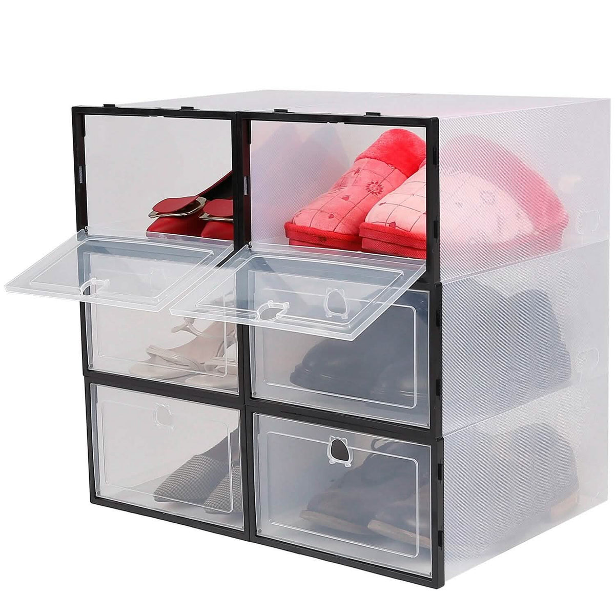 Stackable Shoe Storage Bin Transparent Dustproof - A-1 Thread Vault