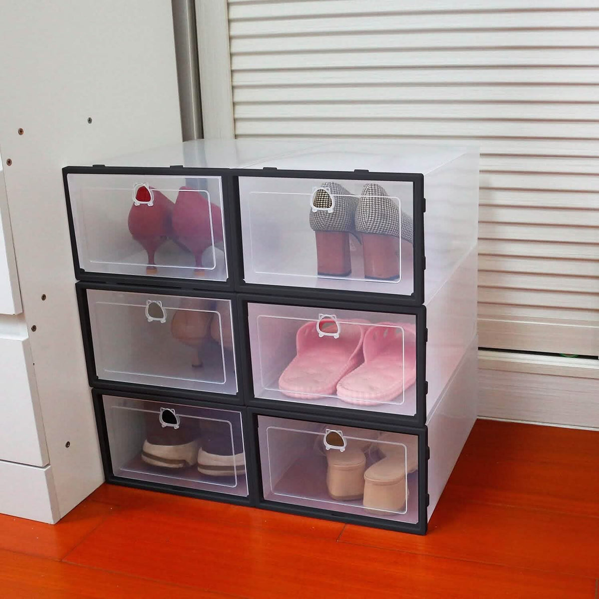Stackable Shoe Storage Bin Transparent Dustproof - A-1 Thread Vault