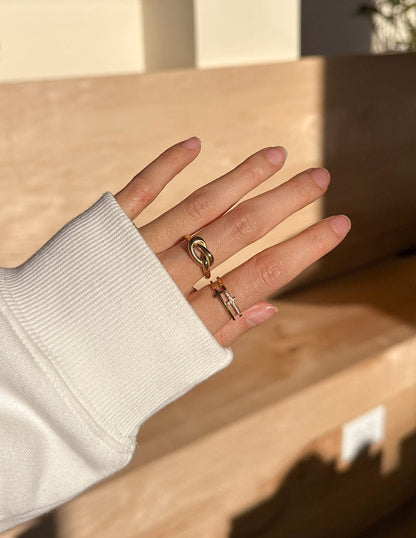 Stacked Cross Gem Ring - A-1 Thread Vault