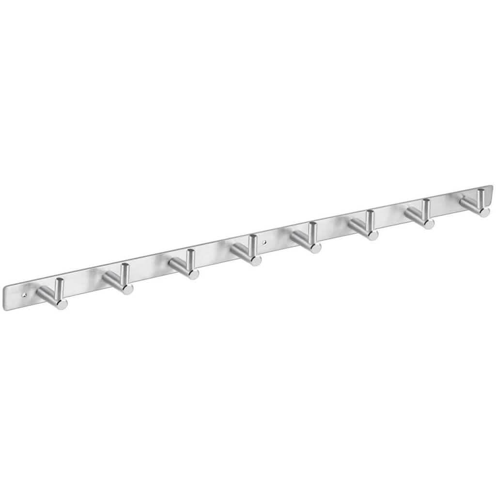 Stainless Steel 24" Wall Mounted Rack with 8 Hooks - Silver - A-1 Thread Vault