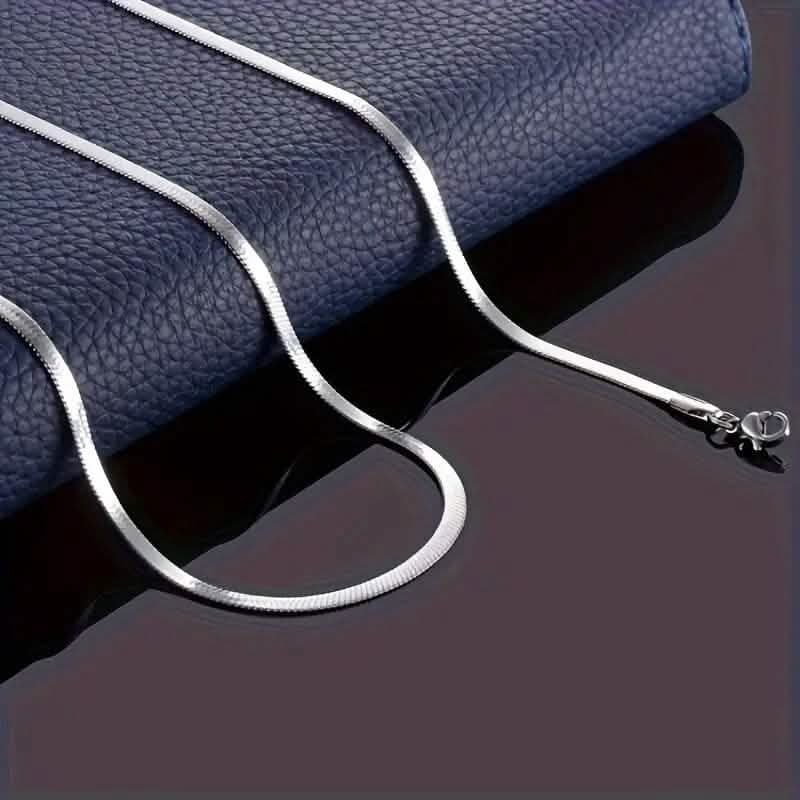 Stainless Steel Blade Unisex Flat Snake Clavicle Chain - A-1 Thread Vault