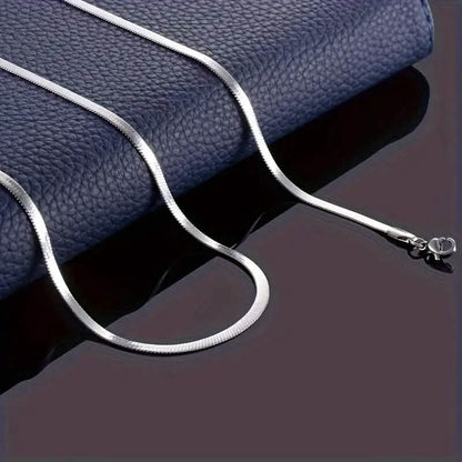 Stainless Steel Blade Unisex Flat Snake Clavicle Chain - A-1 Thread Vault