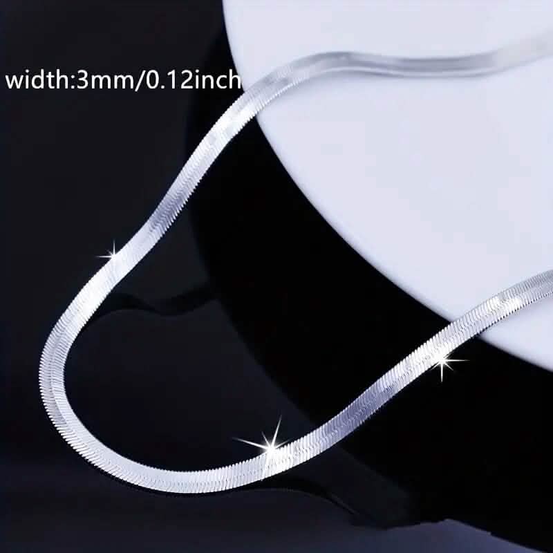 Stainless Steel Blade Unisex Flat Snake Clavicle Chain - A-1 Thread Vault
