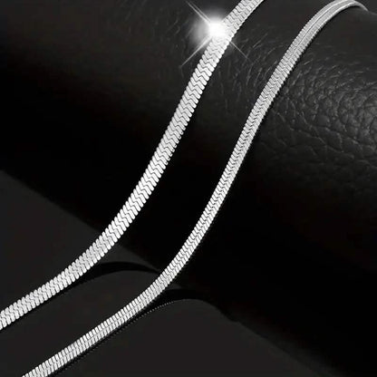 Stainless Steel Blade Unisex Flat Snake Clavicle Chain - A-1 Thread Vault