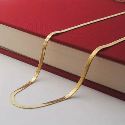 Stainless Steel Blade Unisex Flat Snake Clavicle Chain - A-1 Thread Vault