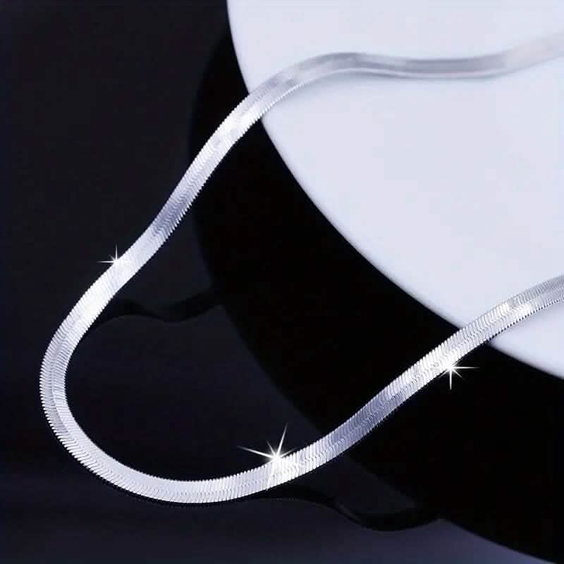 Stainless Steel Blade Unisex Flat Snake Clavicle Chain - A-1 Thread Vault