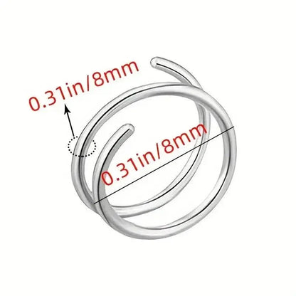 Stainless Steel Double Helix Nose Ring – 14K Gold Plated Hot Style Piercing Jewelry for Women - A-1 Thread Vault