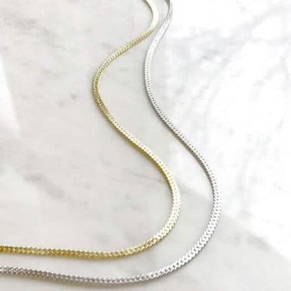 Stainless Steel Flat Snake Bone Chain Necklace - A-1 Thread Vault