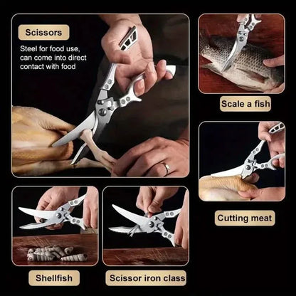 Stainless Steel Heavy-Duty Kitchen Non-Slip Grip Scissors - A-1 Thread Vault