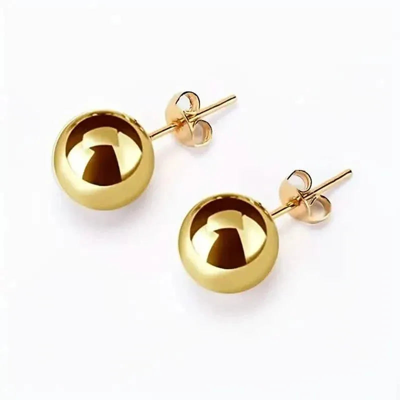 Stainless Steel Hypoallergenic Ball Shaped Stud Earrings - A-1 Thread Vault