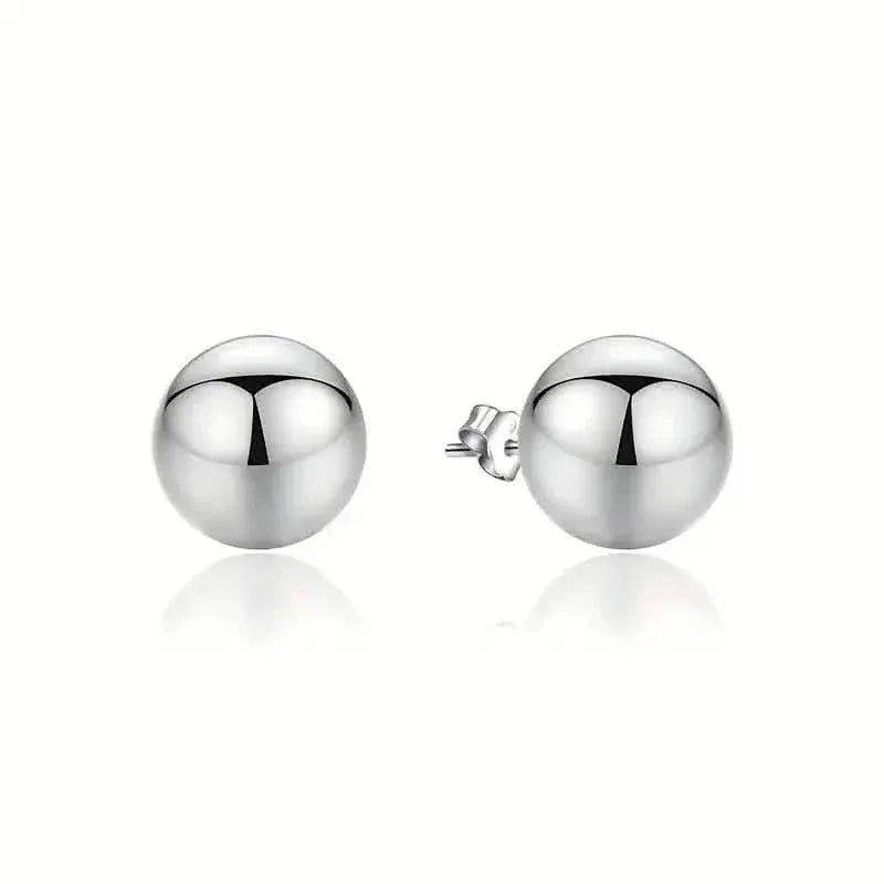 Stainless Steel Hypoallergenic Ball Shaped Stud Earrings - A-1 Thread Vault