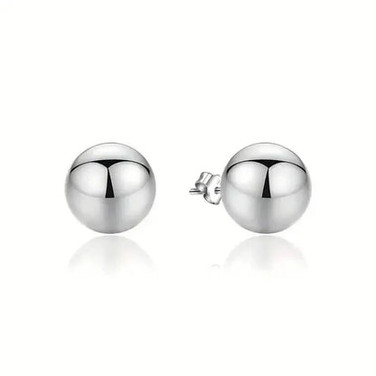Stainless Steel Hypoallergenic Ball Shaped Stud Earrings - A-1 Thread Vault