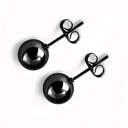 Stainless Steel Hypoallergenic Ball Shaped Stud Earrings - A-1 Thread Vault