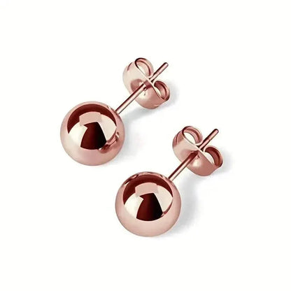 Stainless Steel Hypoallergenic Ball Shaped Stud Earrings - A-1 Thread Vault