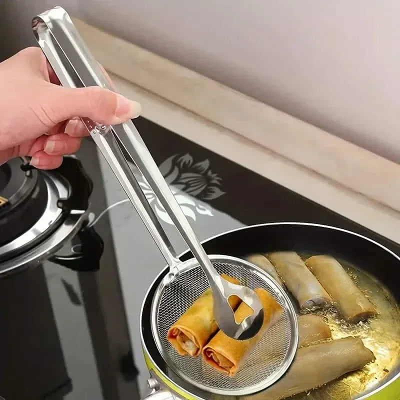 Stainless Steel Kitchen Strainer Tongs - High-Temperature Resistant - A-1 Thread Vault