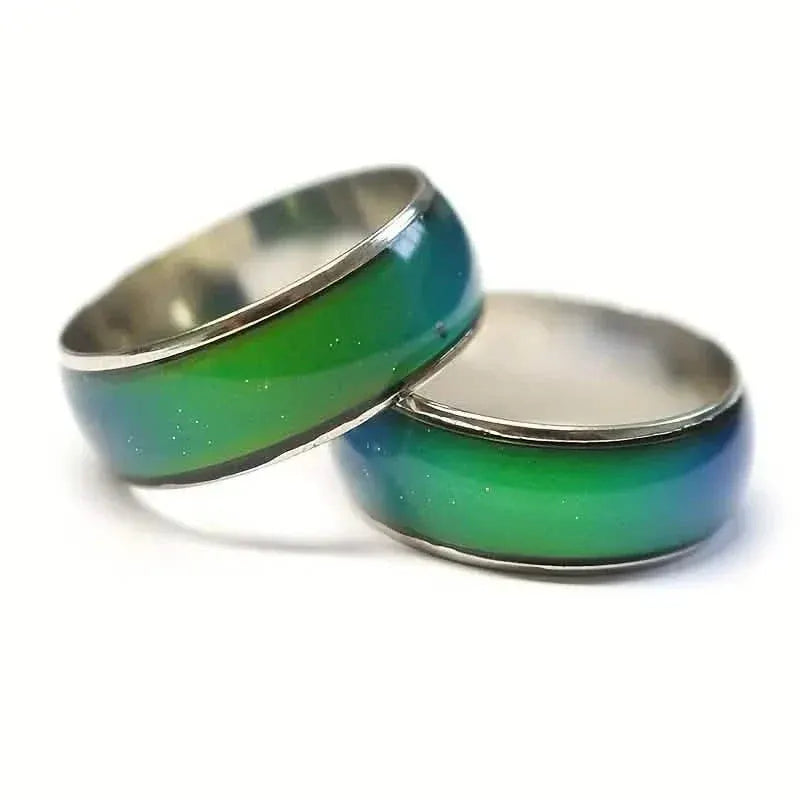 Stainless Steel Mood Ring Inlaid Thermal Discoloration Stone - A-1 Thread Vault