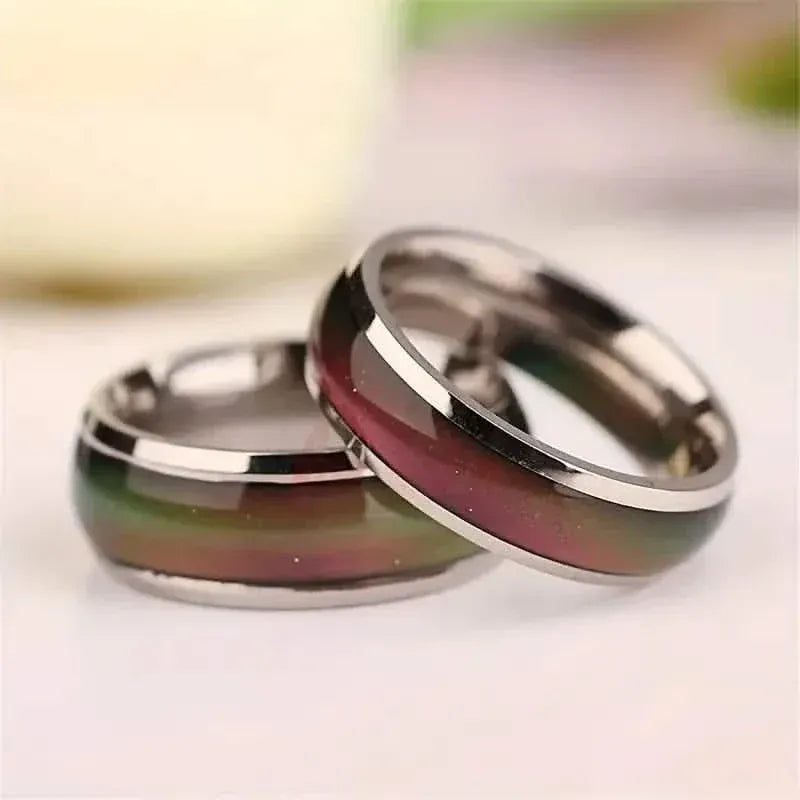 Stainless Steel Mood Ring Inlaid Thermal Discoloration Stone - A-1 Thread Vault