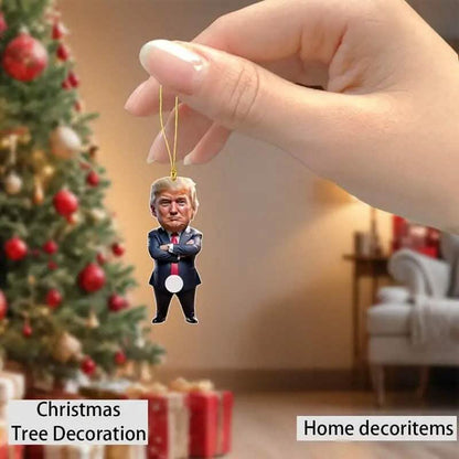 Standing Trump Acrylic Ornament Christmas Tree Hanging Decor - A-1 Thread Vault