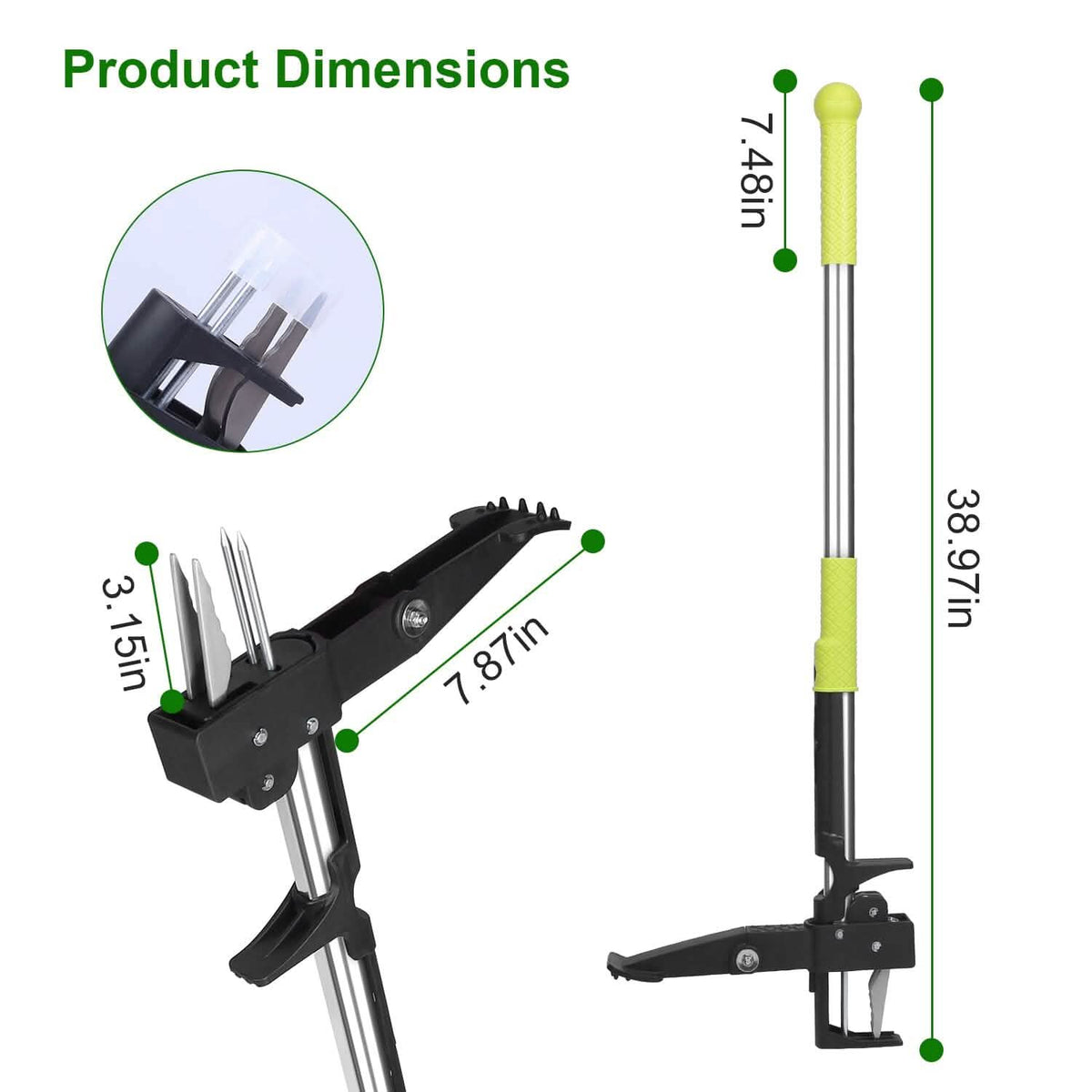 Standup Aluminum Weed Puller with 4 Claws - A-1 Thread Vault
