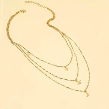 Star Moon Multi-layer Pendant Necklace - A-1 Thread Vault
