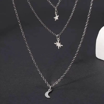 Star Moon Multi-layer Pendant Necklace - A-1 Thread Vault