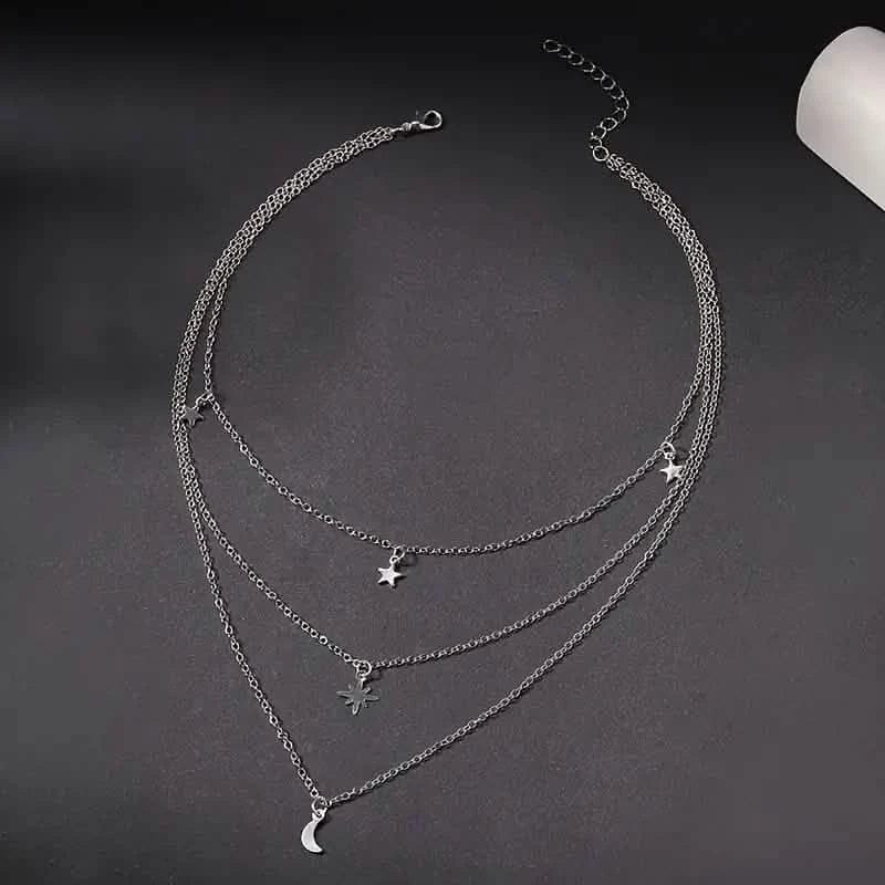 Star Moon Multi-layer Pendant Necklace - A-1 Thread Vault