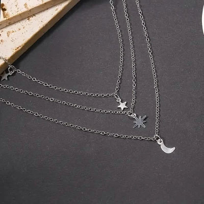 Star Moon Multi-layer Pendant Necklace - A-1 Thread Vault