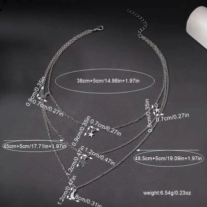 Star Moon Multi-layer Pendant Necklace - A-1 Thread Vault