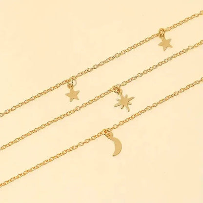 Star Moon Multi-layer Pendant Necklace - A-1 Thread Vault
