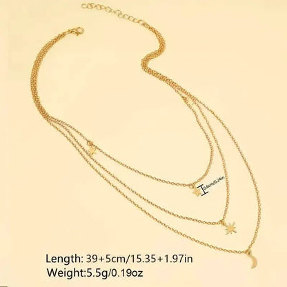 Star Moon Multi-layer Pendant Necklace - A-1 Thread Vault