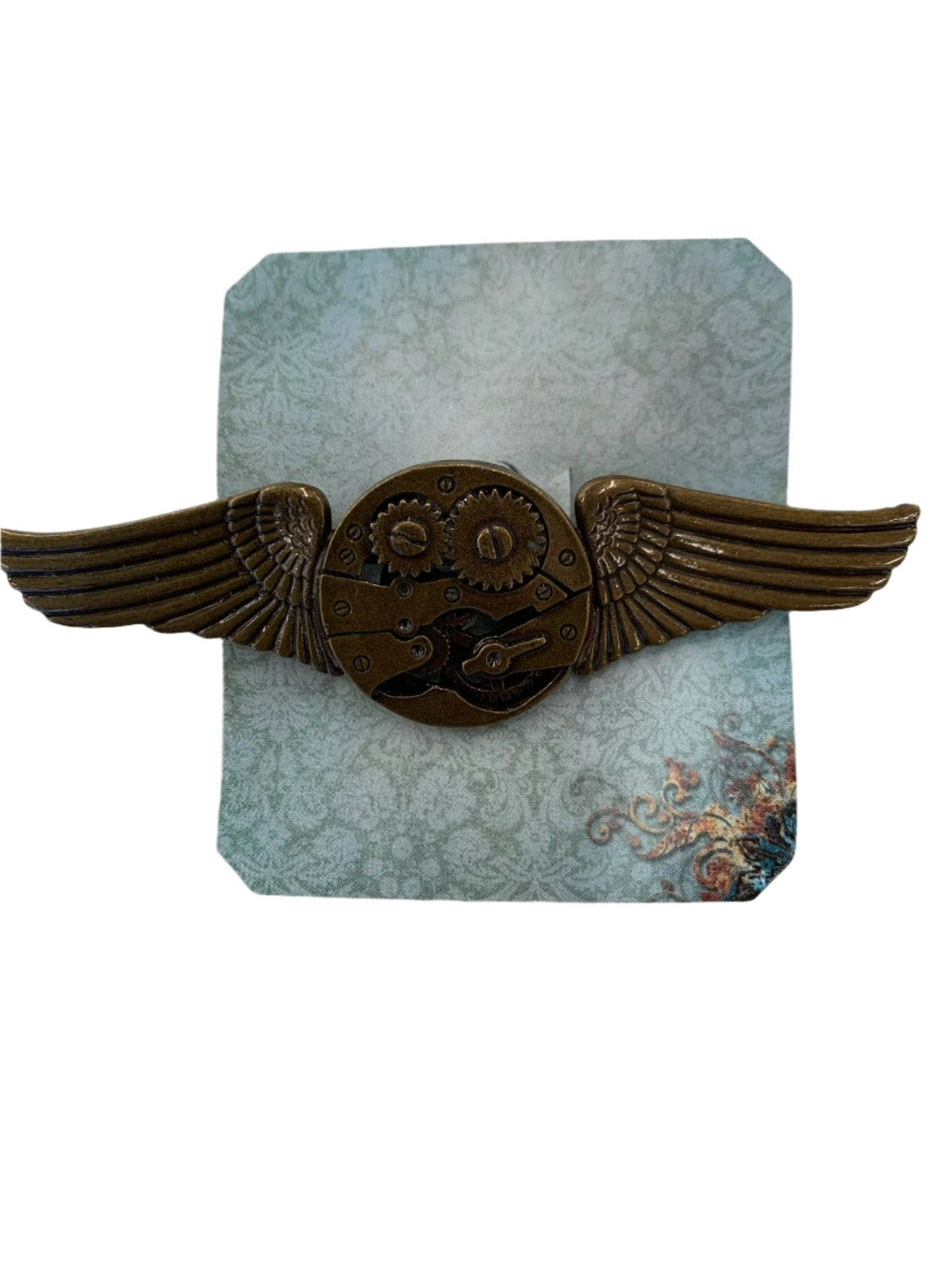 Steampunk Gear Wings Pin - A-1 Thread Vault