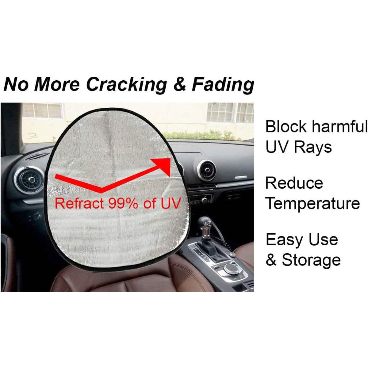 Steering Wheel Sun Protection Heat Reflective Cover Protector Cover - A-1 Thread Vault