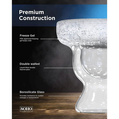Stemless 12oz Double Wall Freezable Gel Chiller Cocktail Glass - A-1 Thread Vault