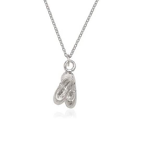 Sterling Silver Ballet Slippers Charm and Chain - A-1 Thread Vault