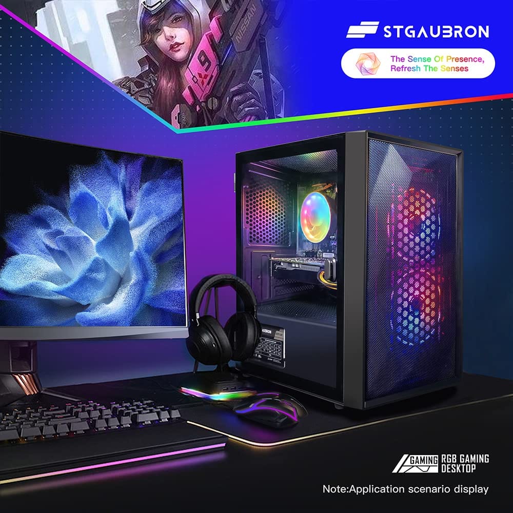 STGAubron Gaming PC Desktop,Core I5,RTX 2060 6G,16G RAM,512G SSD - A-1 Thread Vault