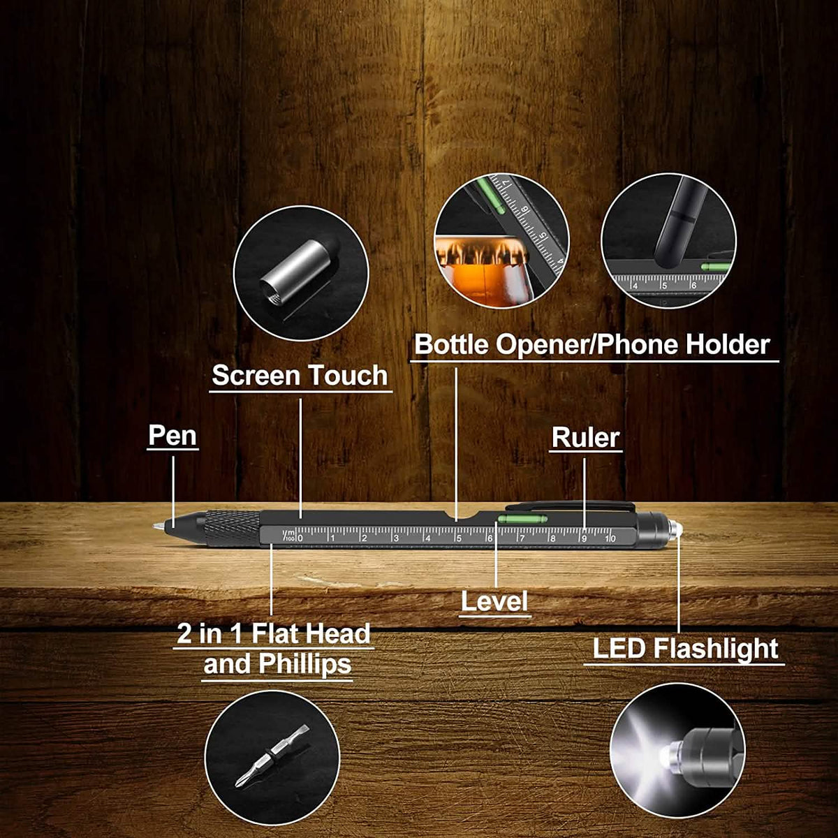 Stocking Stuffers for Men 9-in-1 Multitool Pen - A-1 Thread Vault