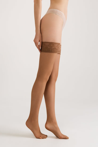 Stockings Conte Class 12 Den - Silicone Lace Top - A-1 Thread Vault