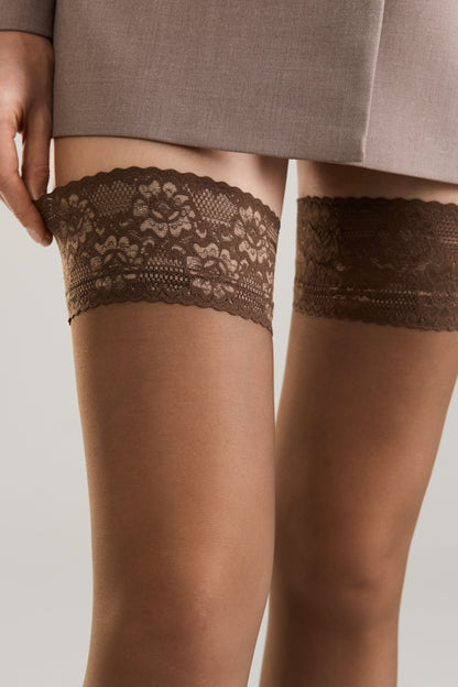 Stockings Conte Class 12 Den - Silicone Lace Top - A-1 Thread Vault
