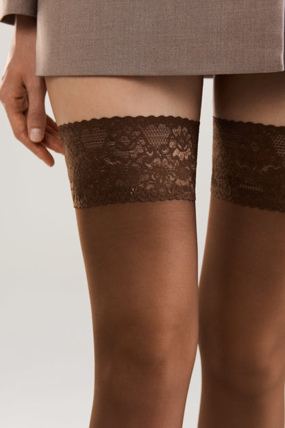 Stockings Conte Class 40 Den - Silicone Lace Top - A-1 Thread Vault