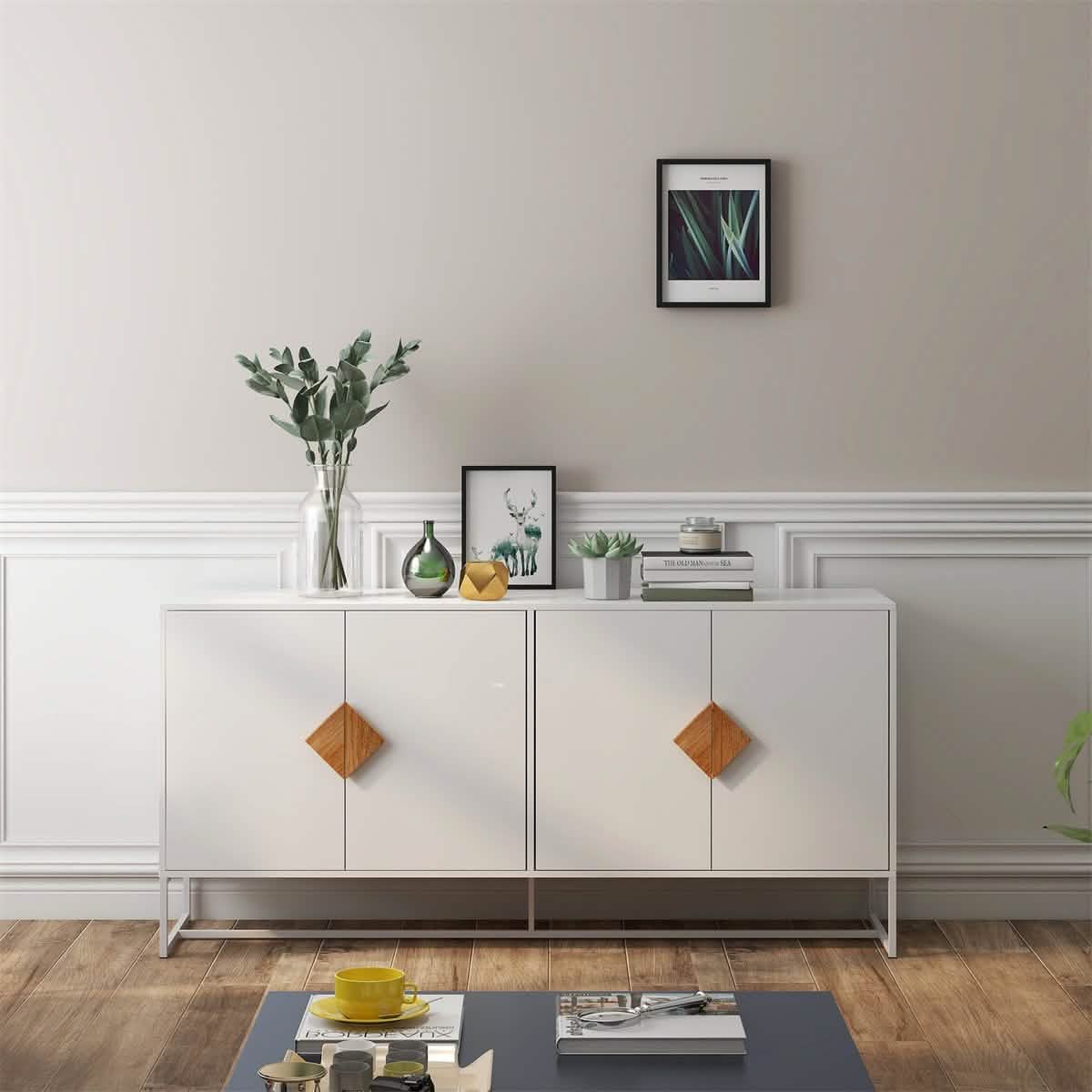 Storage Sideboard Cabinet White - A-1 Thread Vault