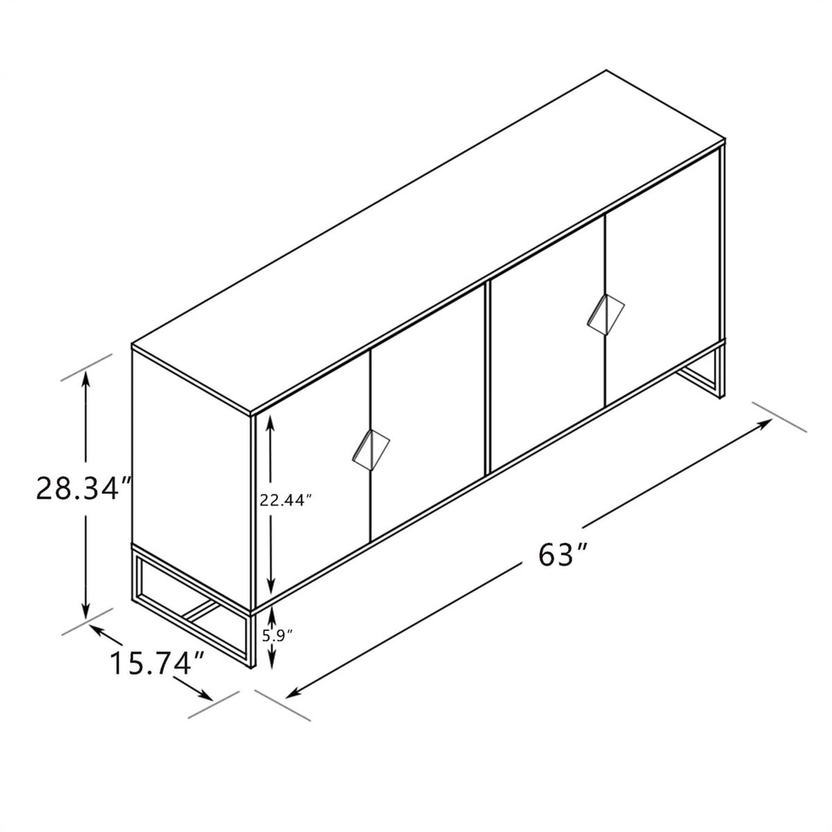 Storage Sideboard Cabinet White - A-1 Thread Vault
