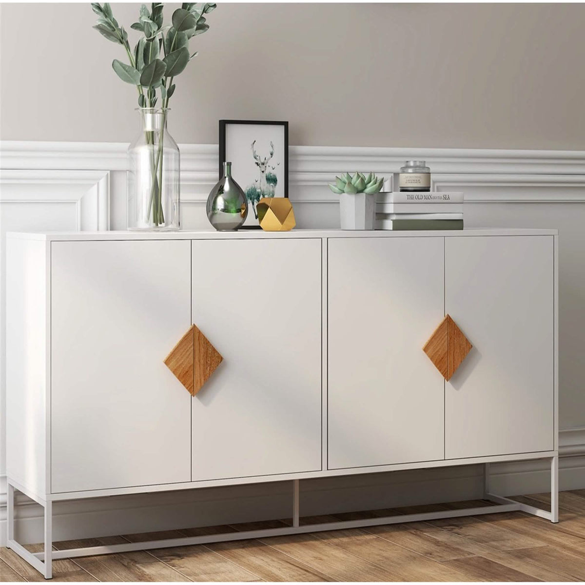 Storage Sideboard Cabinet White - A-1 Thread Vault